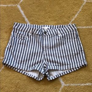 Striped Jean Shorts